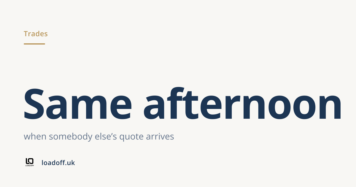 Same afternoon: when somebody else’s quote arrives